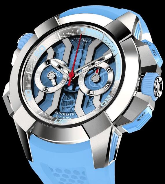 Jacob & Co EPIC X CHRONO TITANIUM SKY BLUE EC323.20.AA.AA.A Replica watch